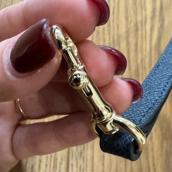 Coach Purse Strap - Adjustable - Navy Saffiano Leather & Gold Hardware - Picture 3 of 5